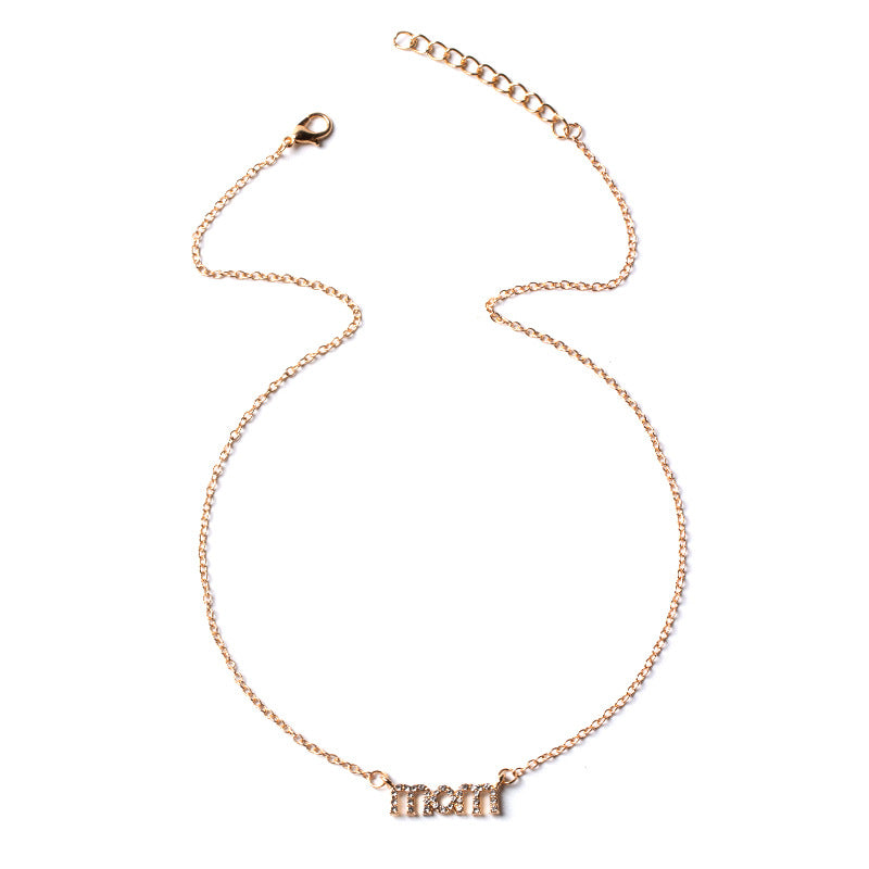 Wholesale Mother's Day Mom Alphabet Alloy Necklaces